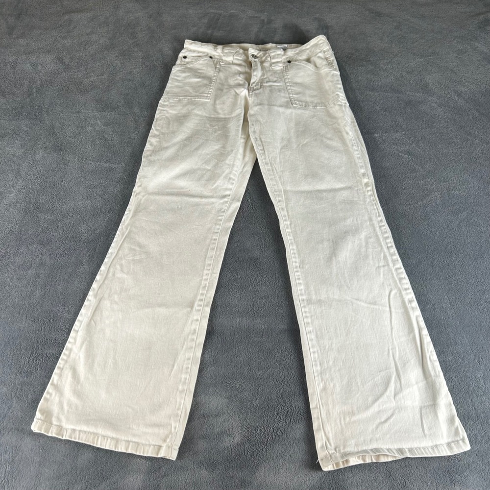 Vintage Carolina Blues Cream Stretch Flare Leg Utility Patch Pocket Pants
10